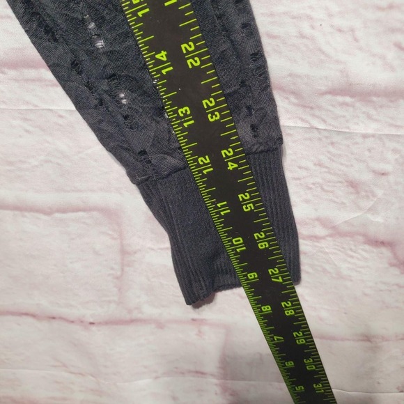 BKE‎ Shirt Womens Medium Black Sheer Burnout Whimigoth Sheer Romantic Layering - Picture 7 of 9